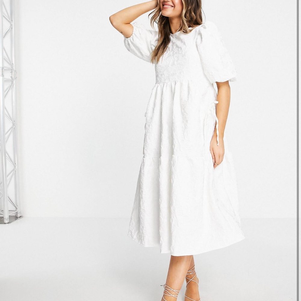 White midi dress asos
